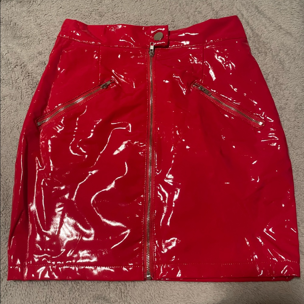 Red Latex Skirt